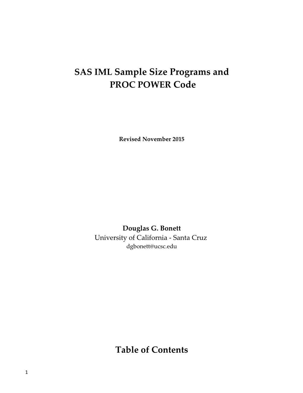 SAS IML Sample Size Programs And