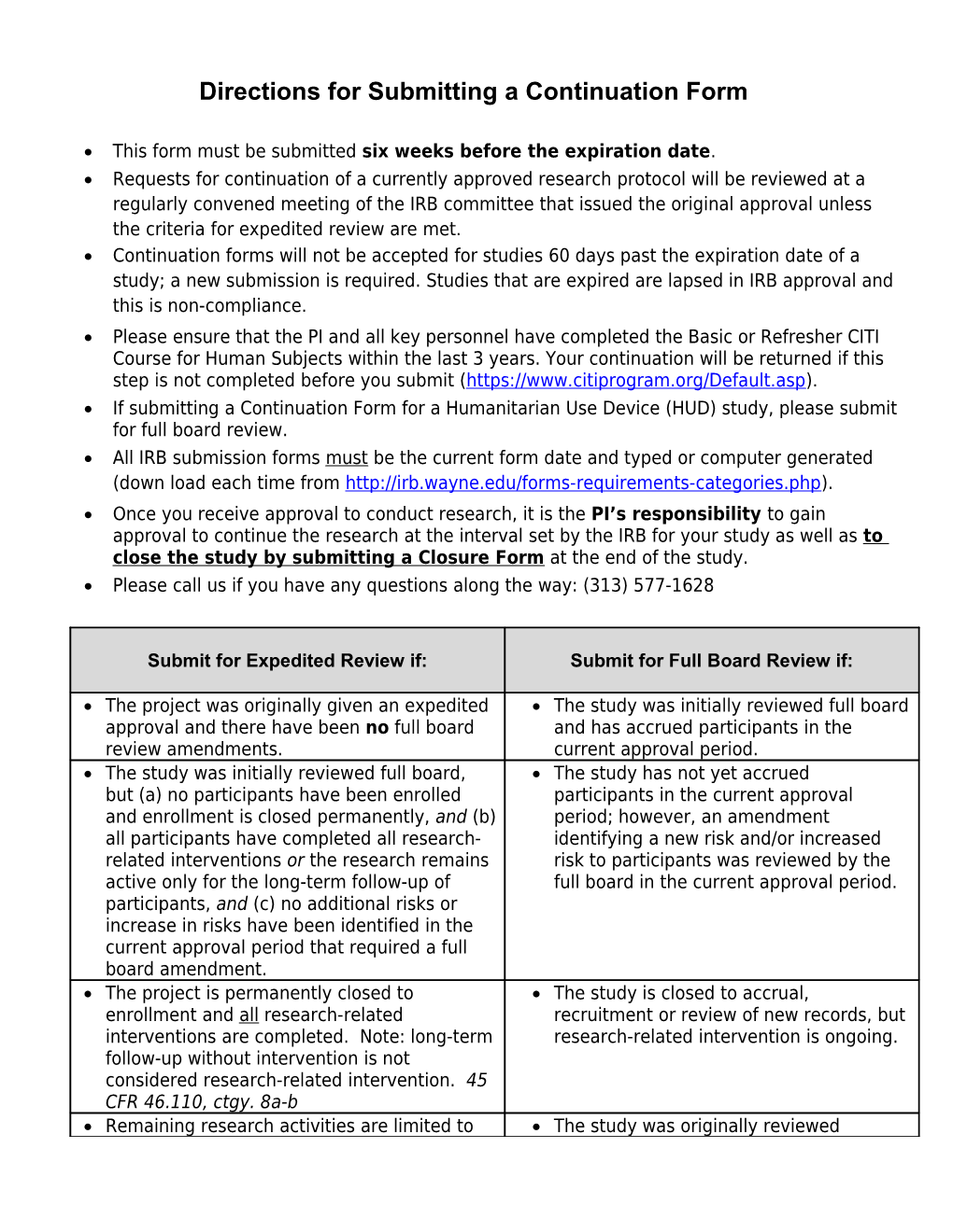 Medical/Behavioral Continuation Form