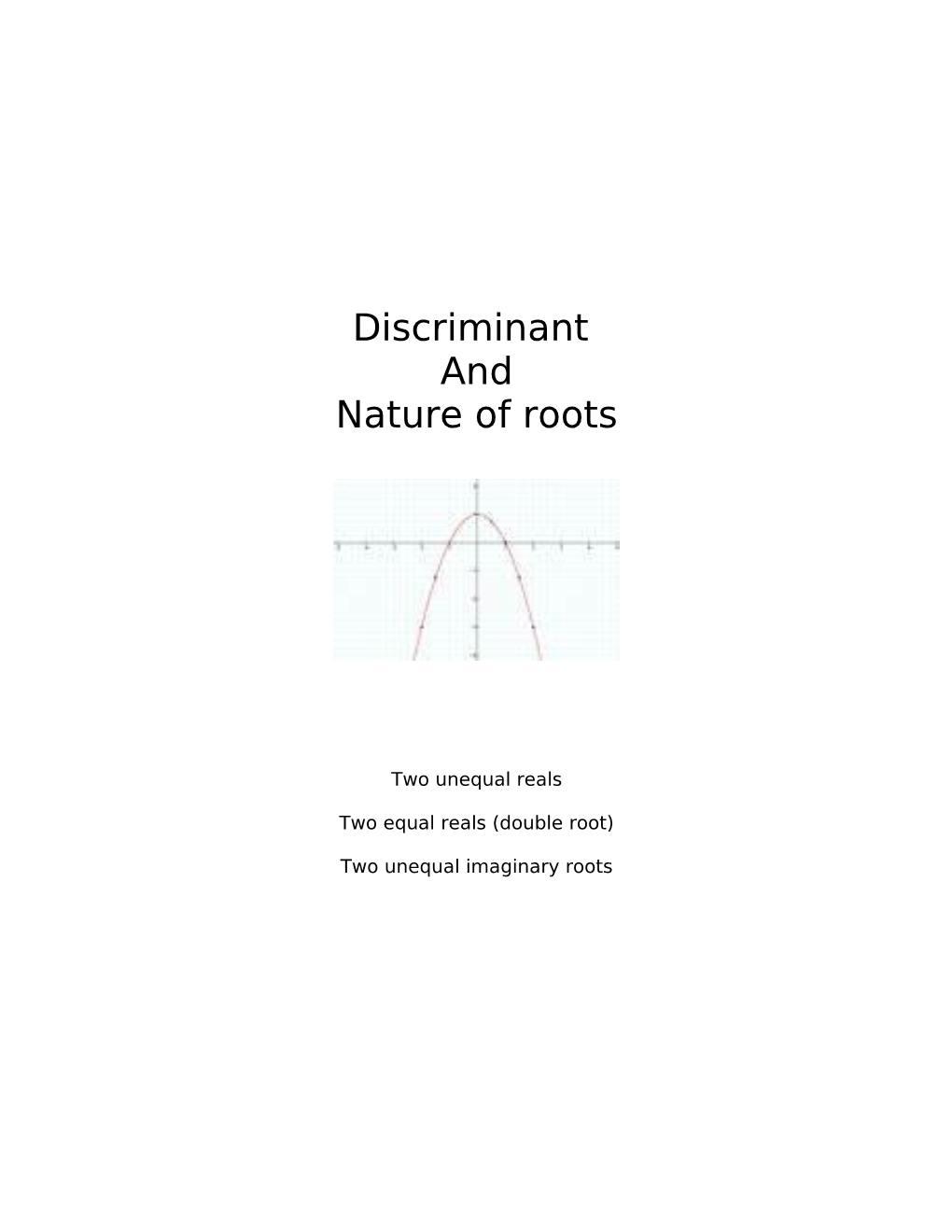 Mathematics 3204Public Exam Questionsnature of Roots