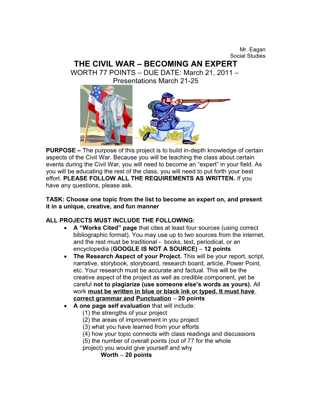 Civil War Expert Groups