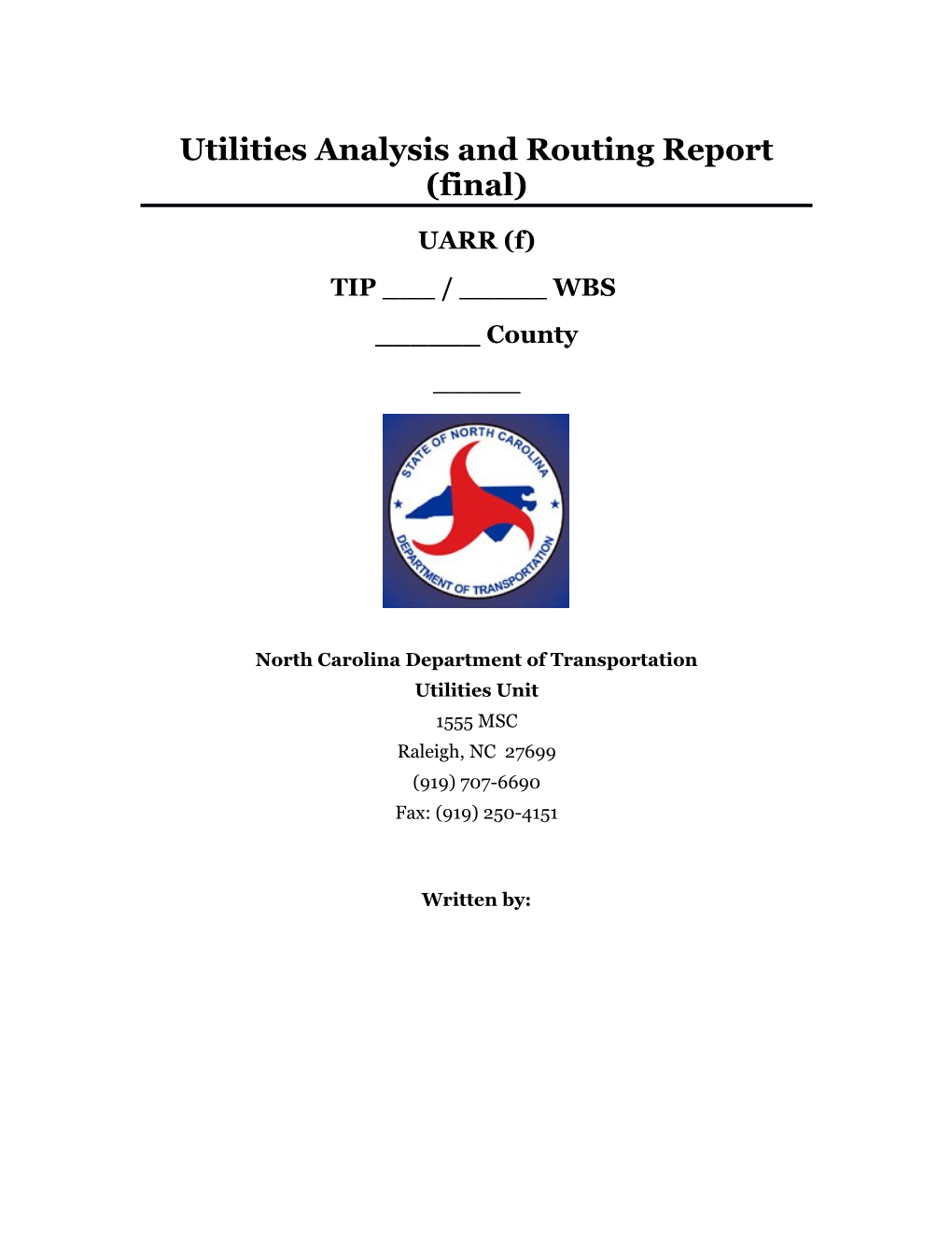 Utility Analysis and Routing Report- Final (Template)