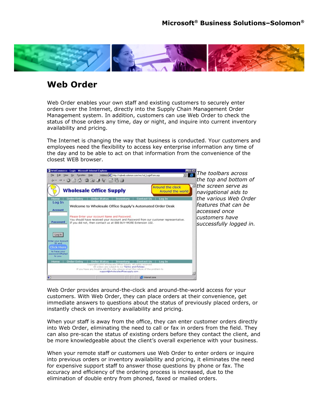 Solomon Web Order Fact Sheet