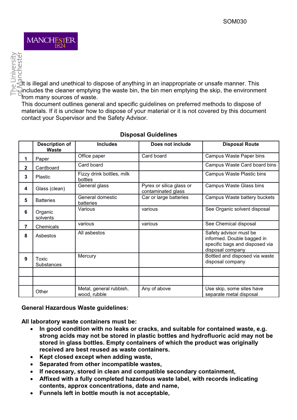 General Hazardous Waste Guidelines s1