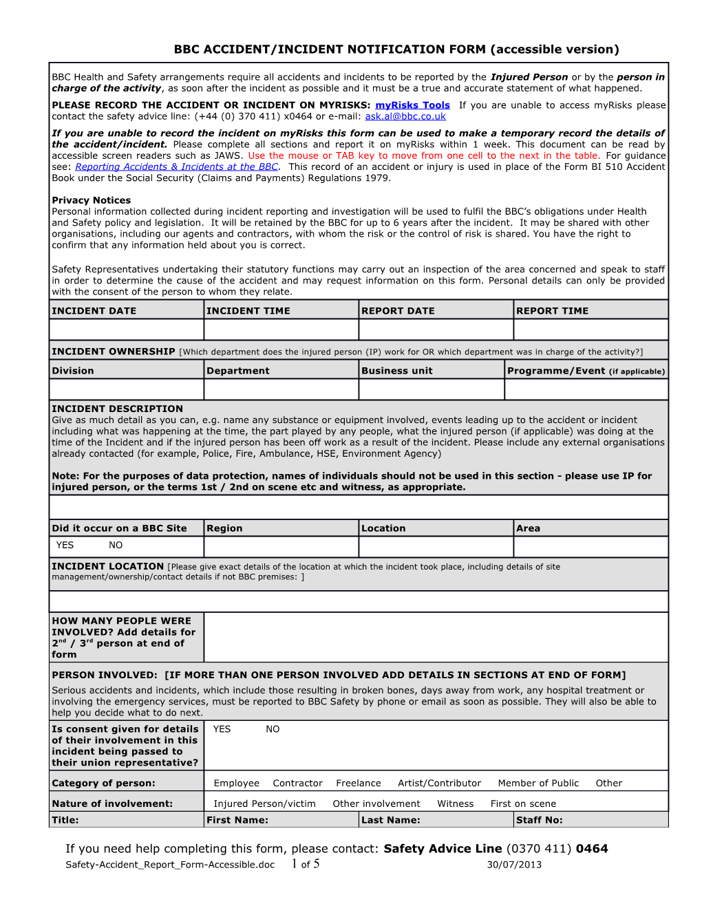 Document Revised to Include New Myrisks Links July 2013