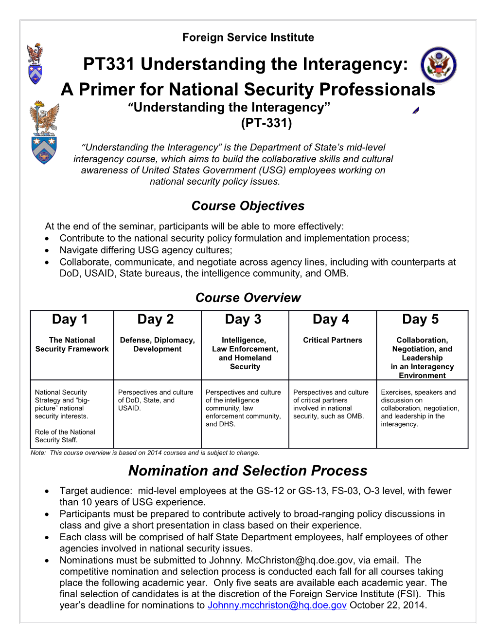 A Primer for National Security Professionals