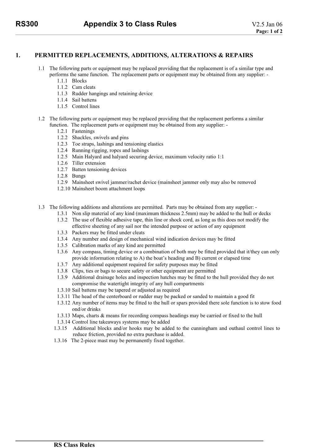 1.Permitted Replacements, Additions, Alterations & Repairs