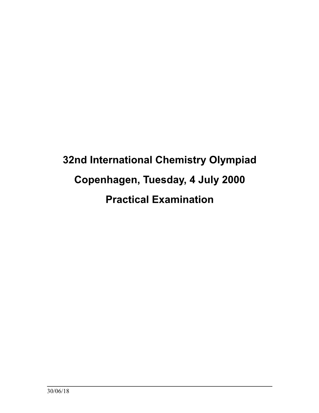 32Nd International Chemistry Olympiad