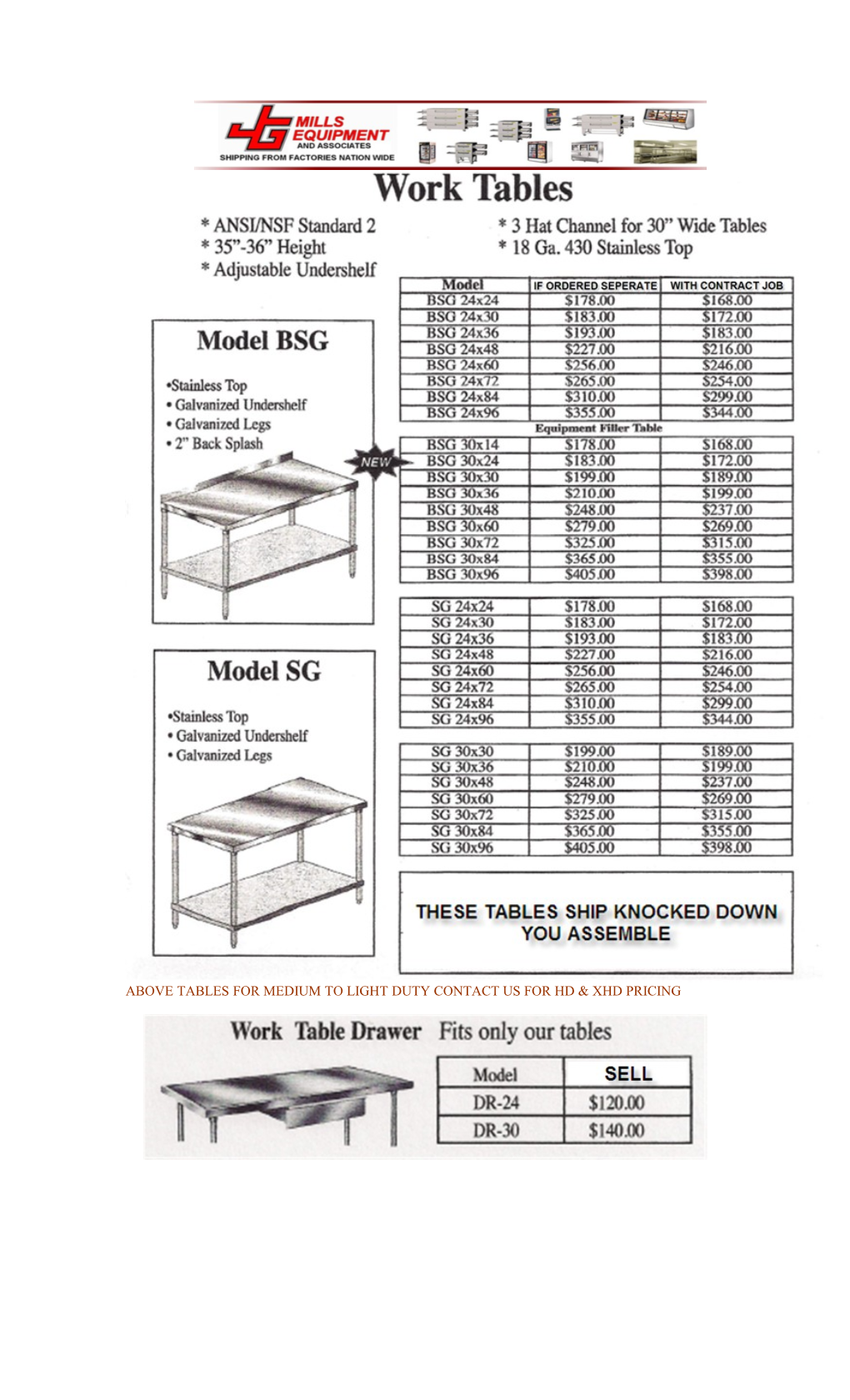 Hd and X-Hd Tables Available in Any Demensions You Want