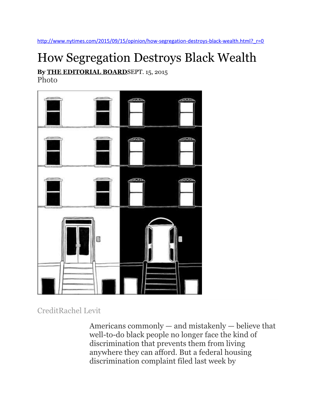How Segregation Destroys Black Wealth