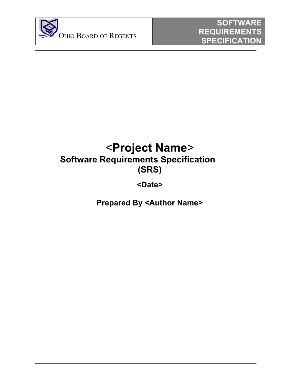 Software Requirements Specification Template