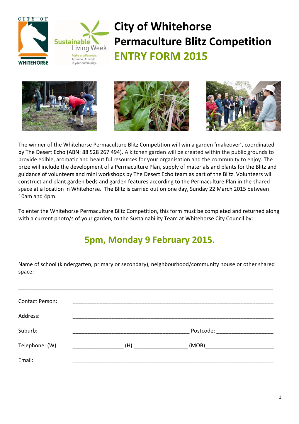 Permaculture Blitz Competition