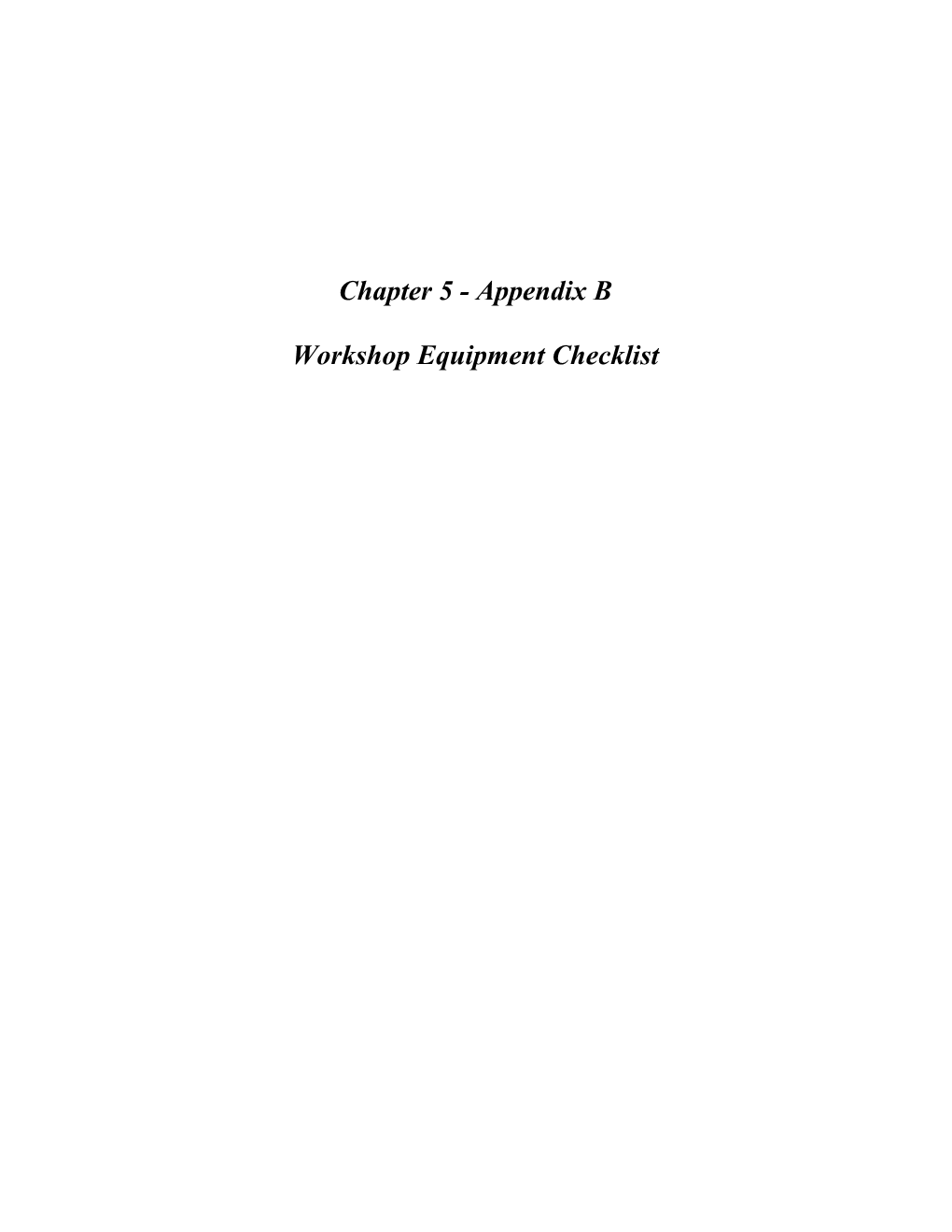 Chapter 5 - Appendix B
