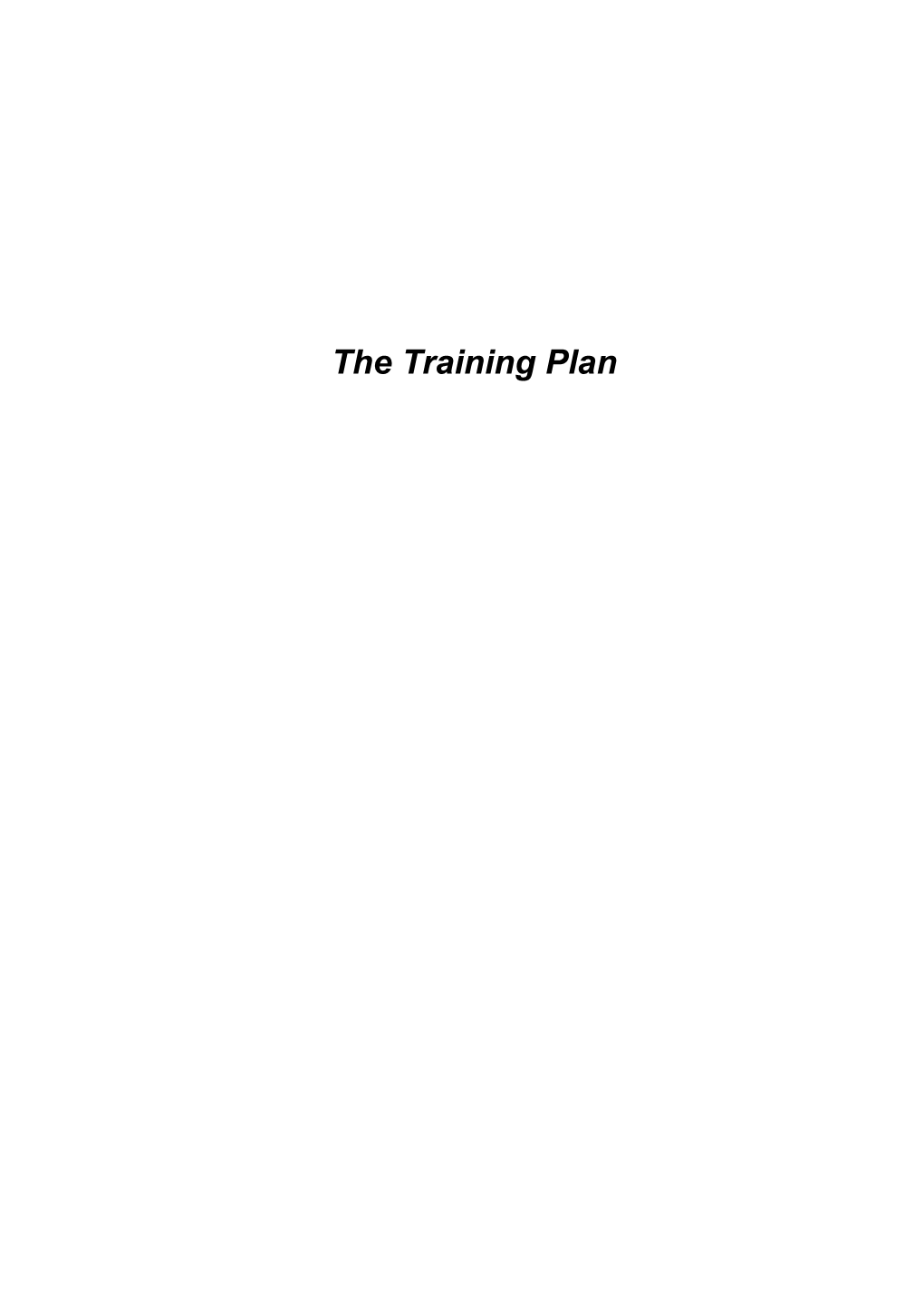 The Training Plan