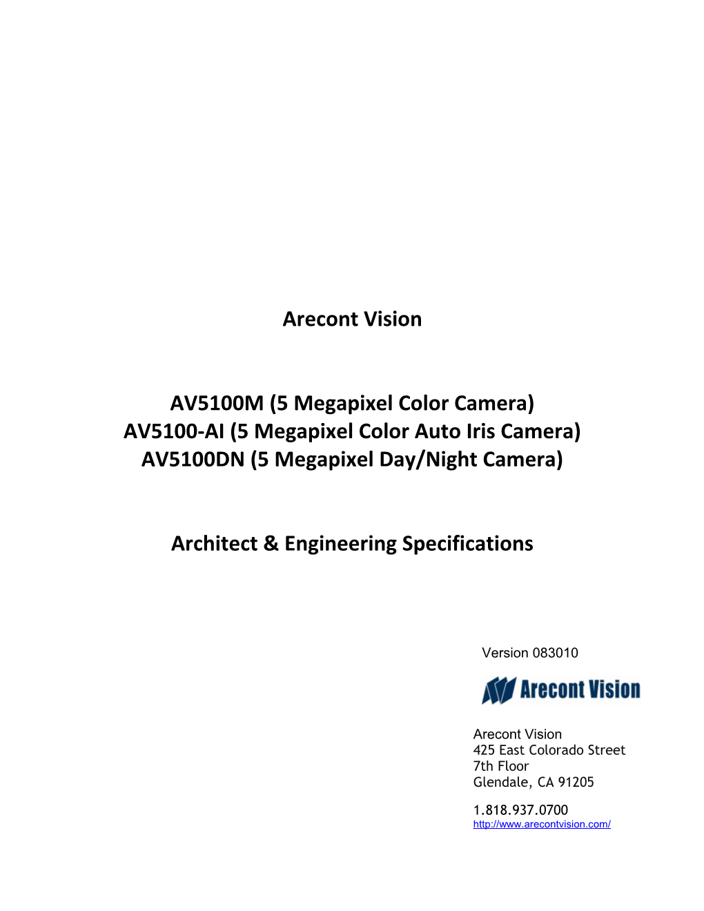 AV5100-AI (5 Megapixel Color Auto Iris Camera)