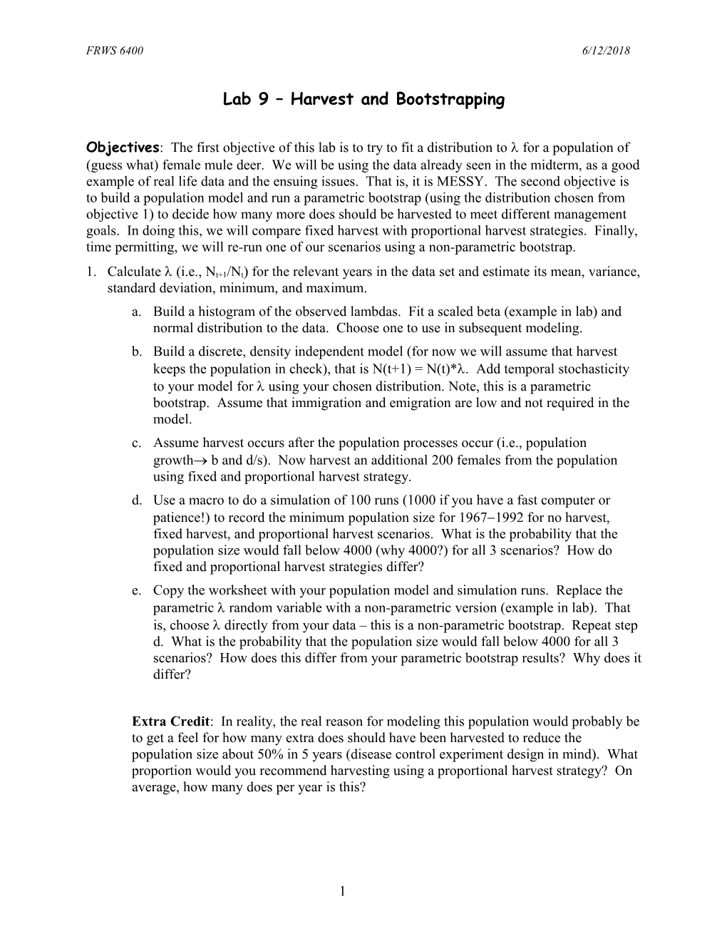 Lab 5 Density Independent Population Growth