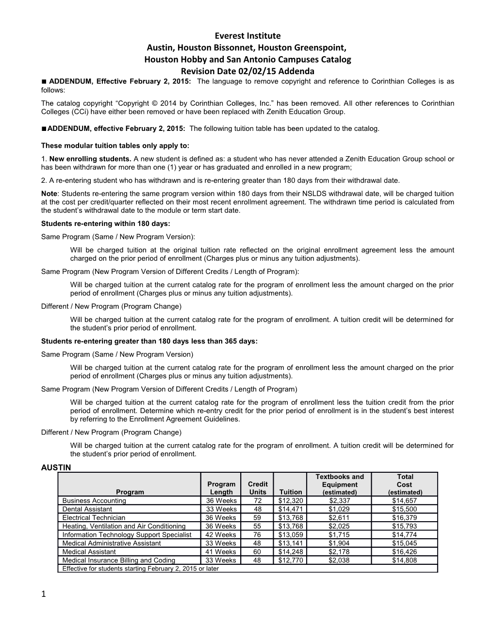 ADDENDUM Effective Date, 2008