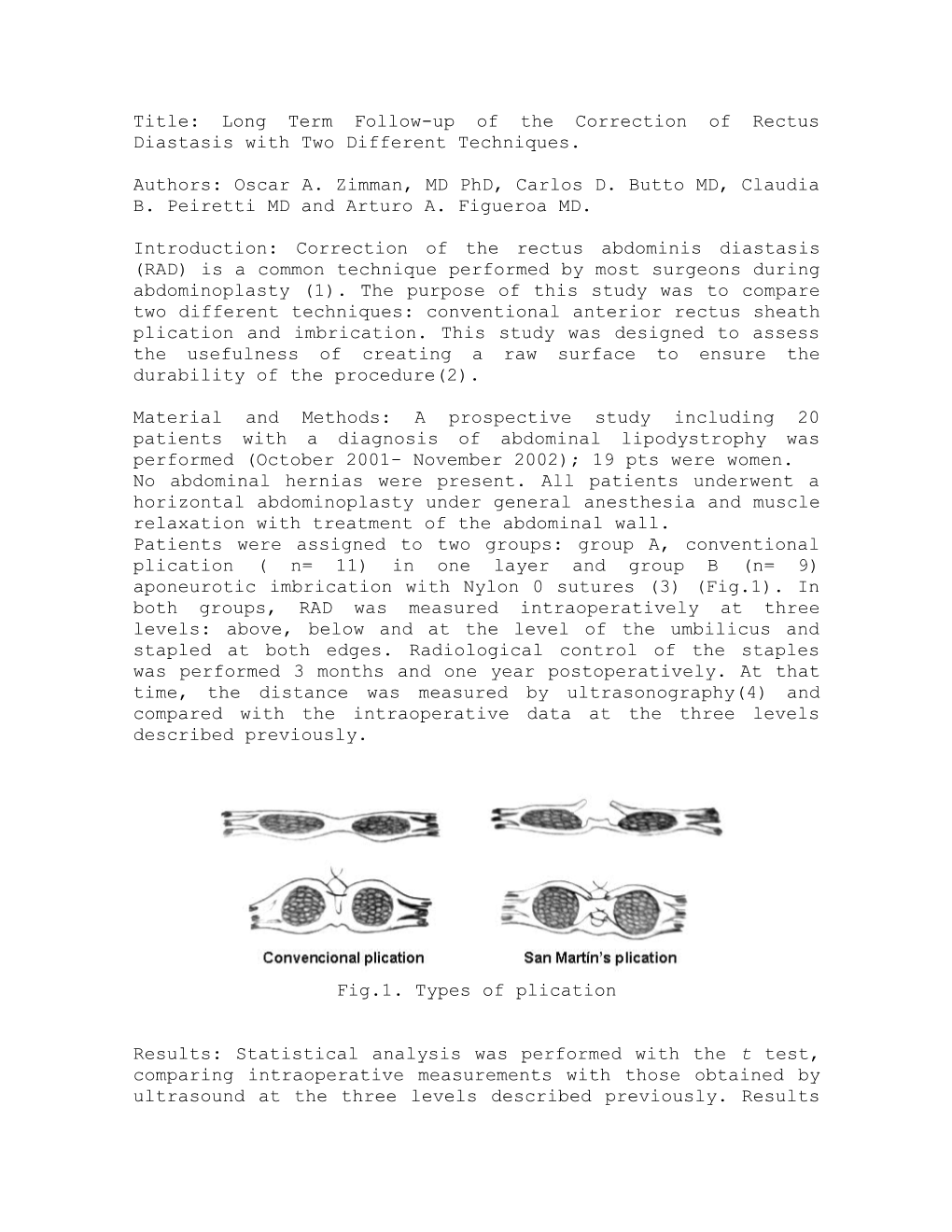 Title: Long Term Follow-Up of the Correction of Rectus