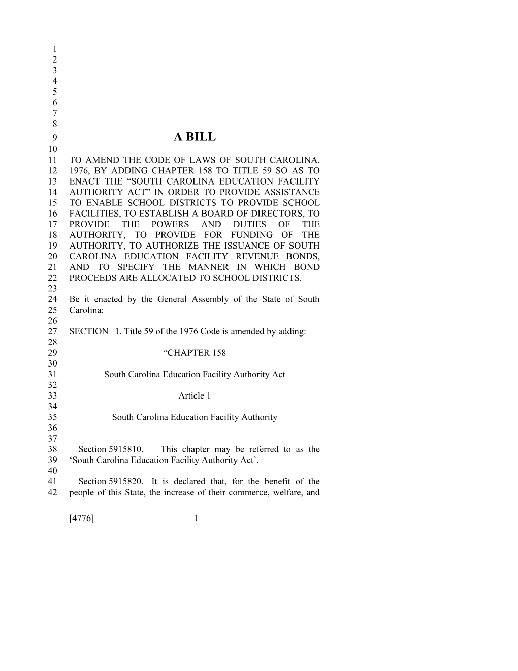 2015-2016 Bill 4776 Text of Previous Version (Jan. 28, 2016) - South Carolina Legislature Online