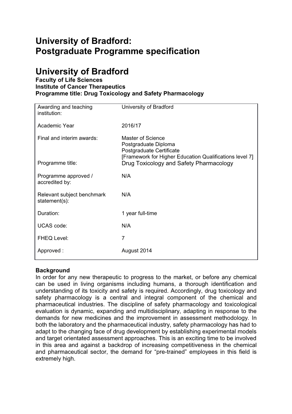 Msc Safety Pharmacology