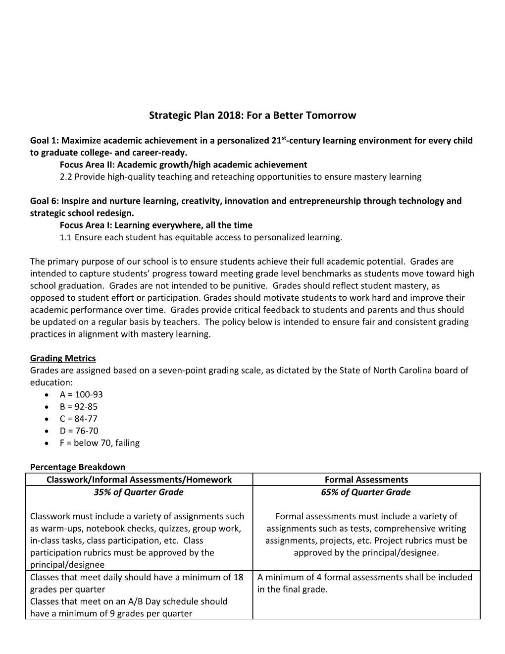 Strategic Plan 2018: for a Better Tomorrow