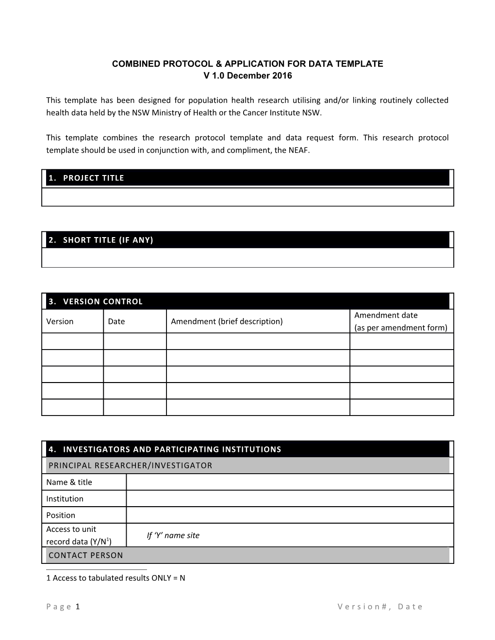 Combined Protocol & Application for Data Template