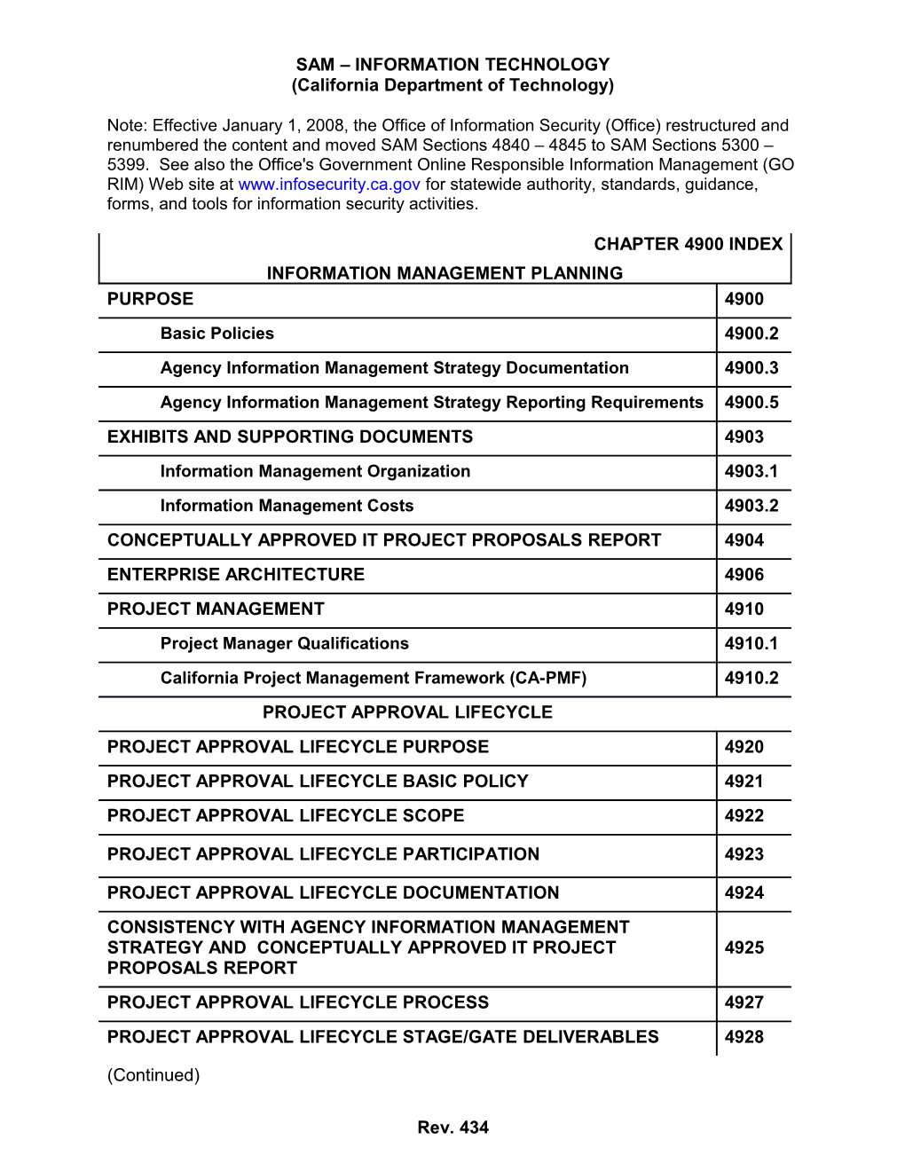 SAM INFORMATION TECHNOLOGY (California Department of Technology)