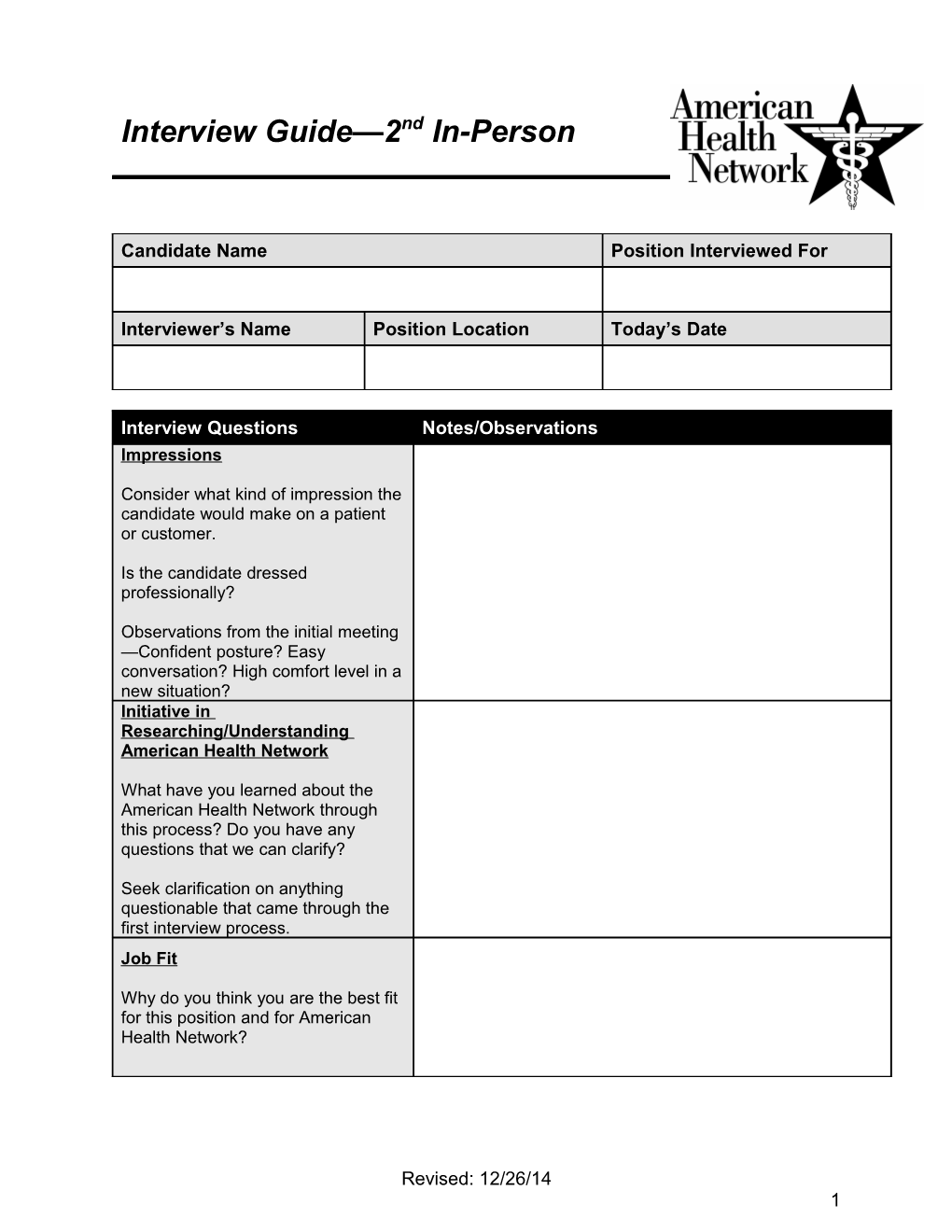 Interview Guide 2Nd In-Person