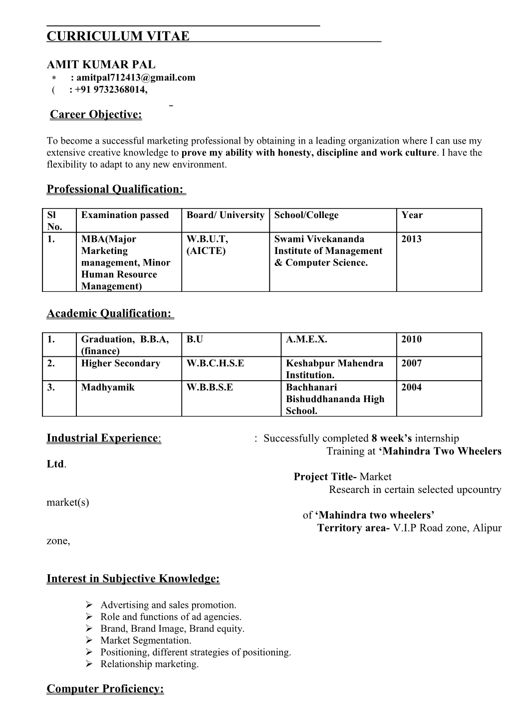 Curriculum Vitae s484