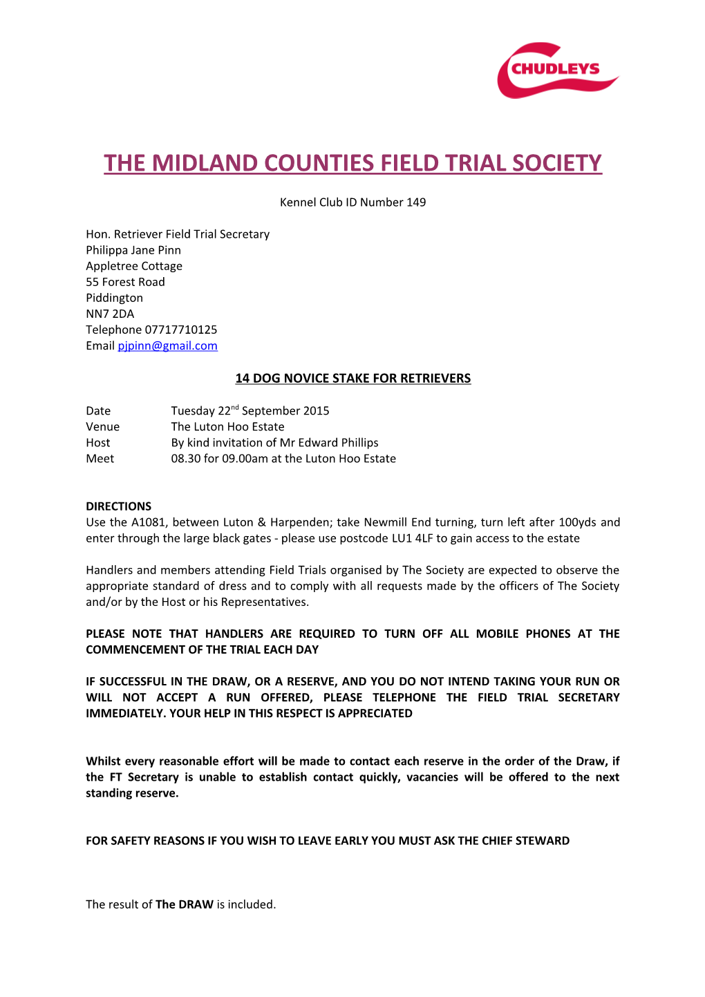 The Midland Counties Field Trial Society