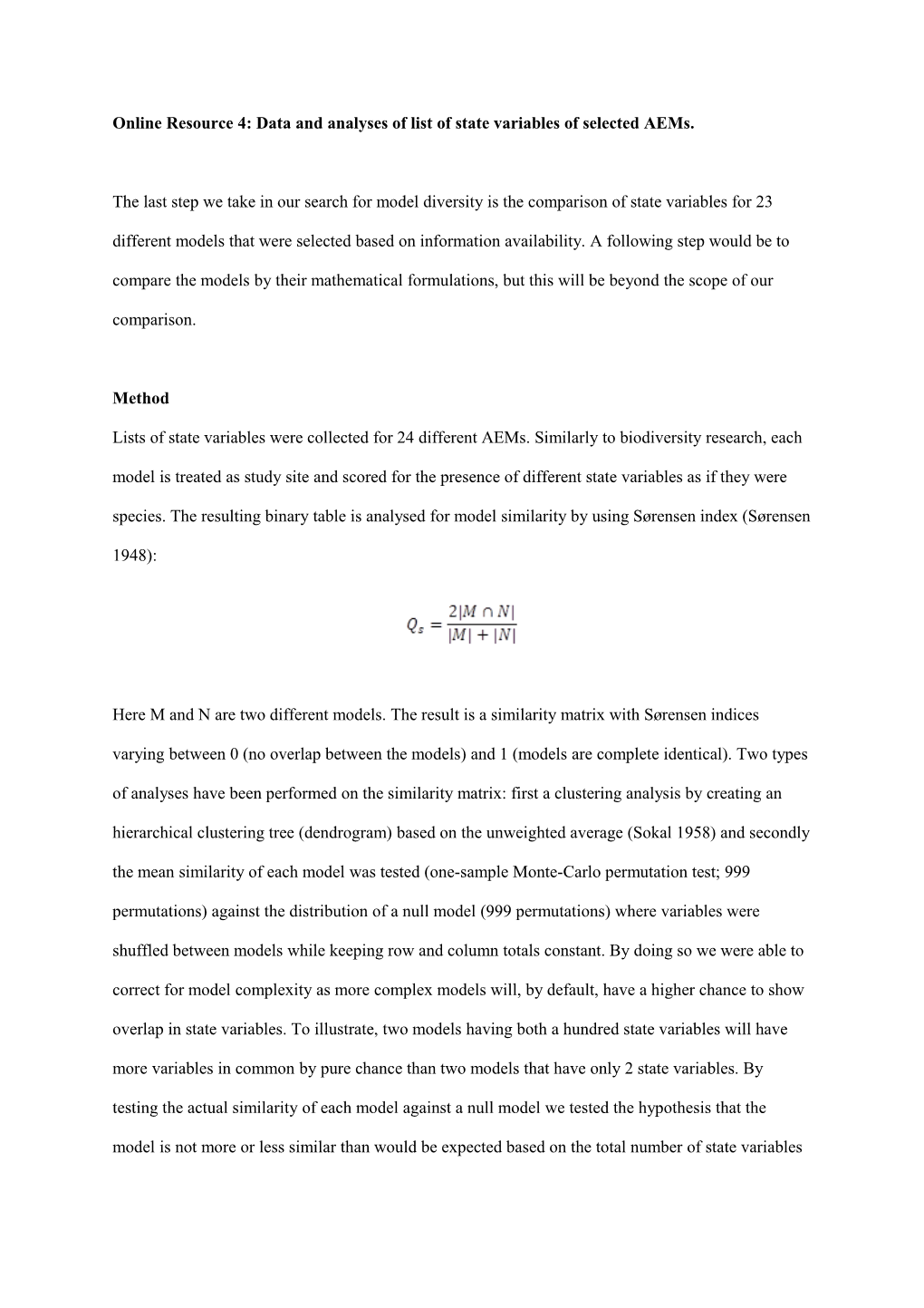 Online Resource 4: Data and Analyses of List of State Variables of Selected Aems