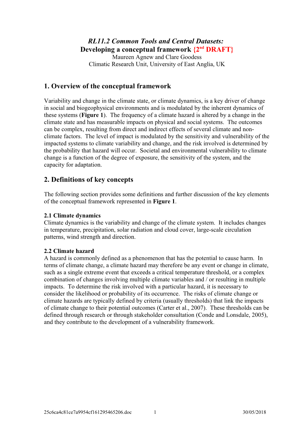 Conceptual Framework: Definitions for Key Concepts