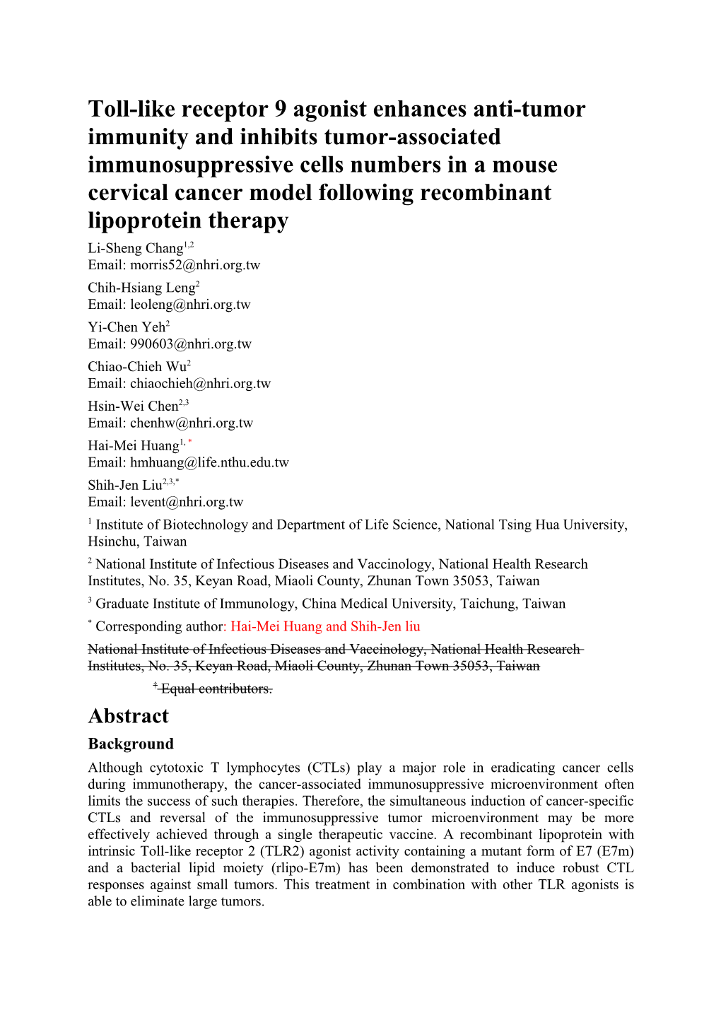 Toll-Like Receptor 9 Agonist Enhances Anti-Tumor Immunity and Inhibits Tumor-Associated