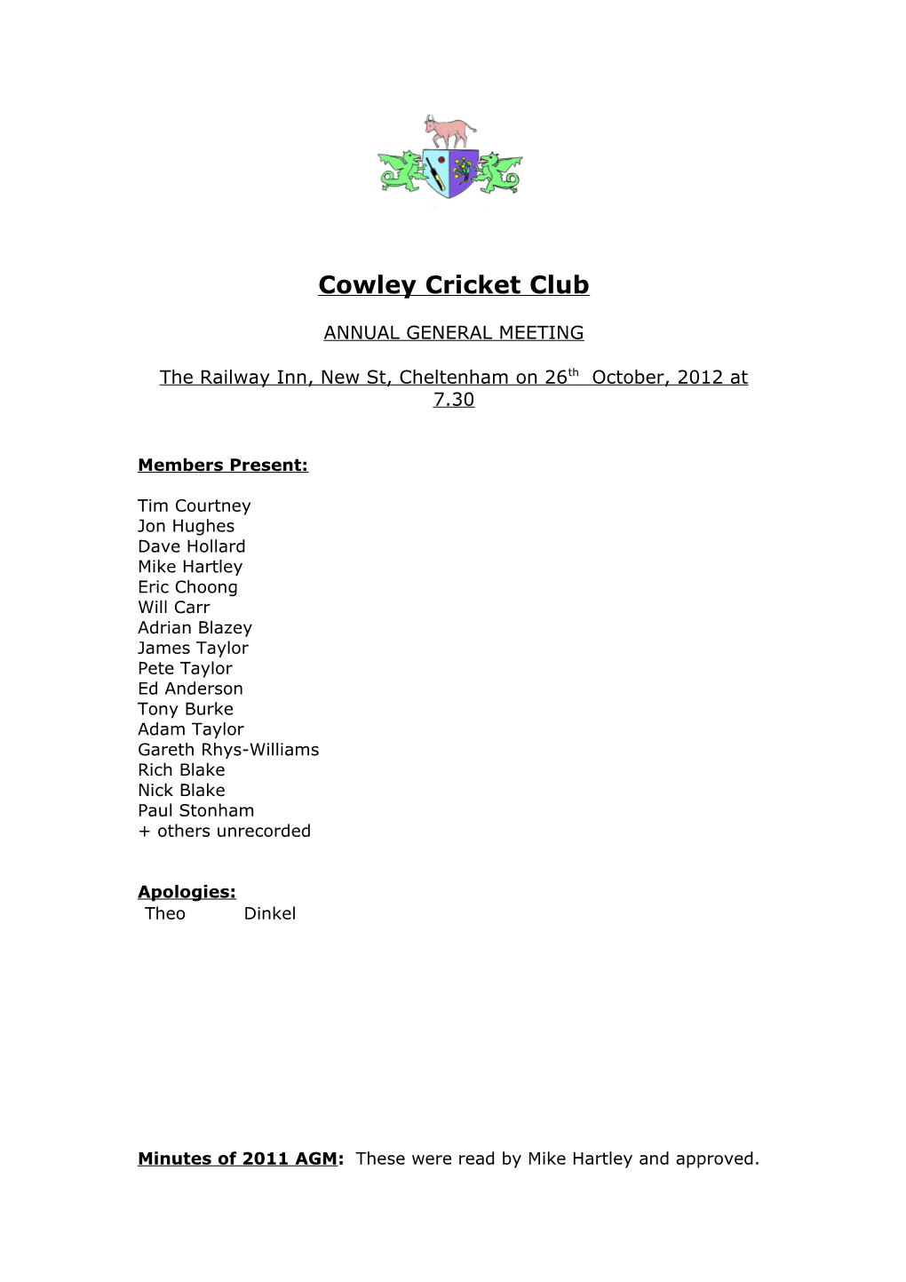 Cowley Cricket Club