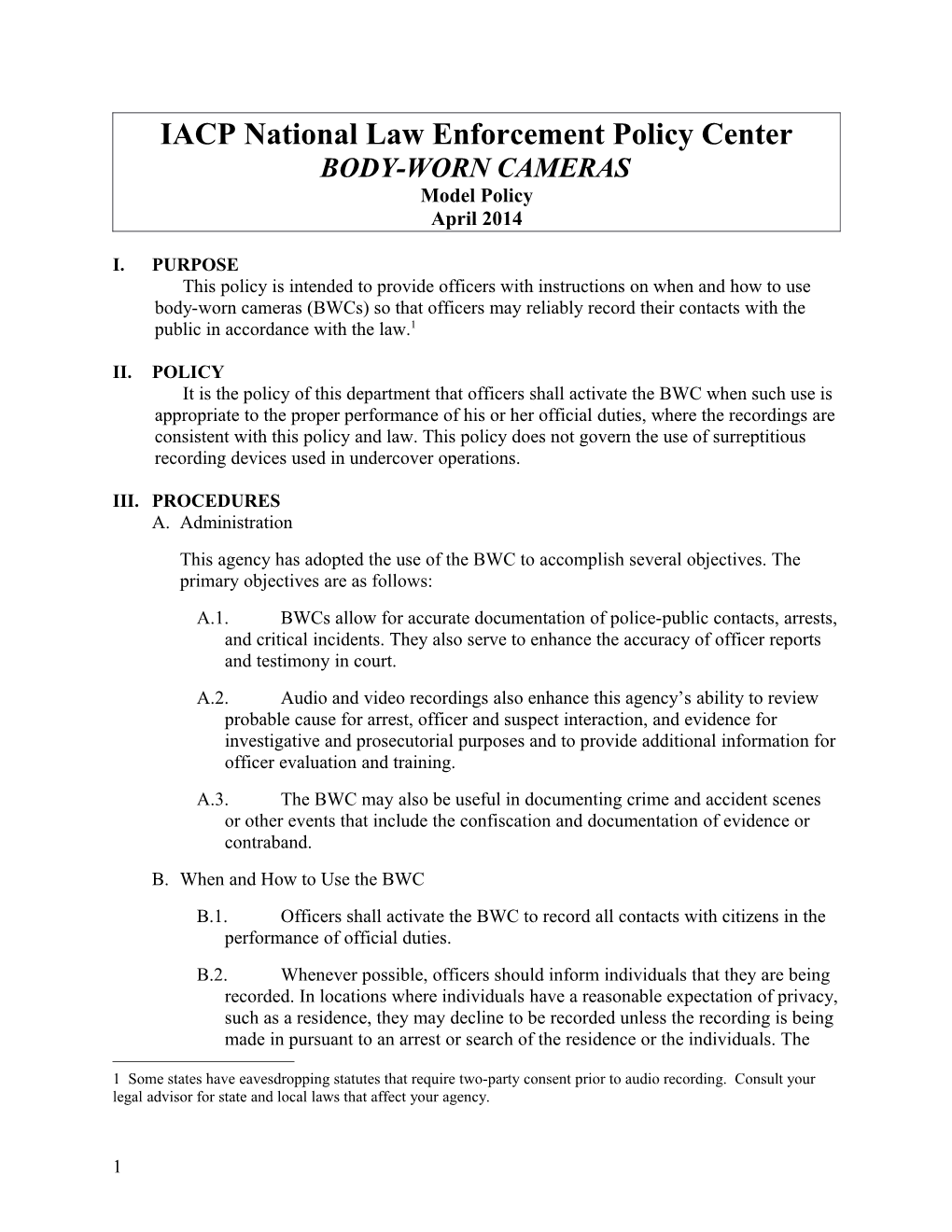 Model Policy - International Association of Chiefs of Police