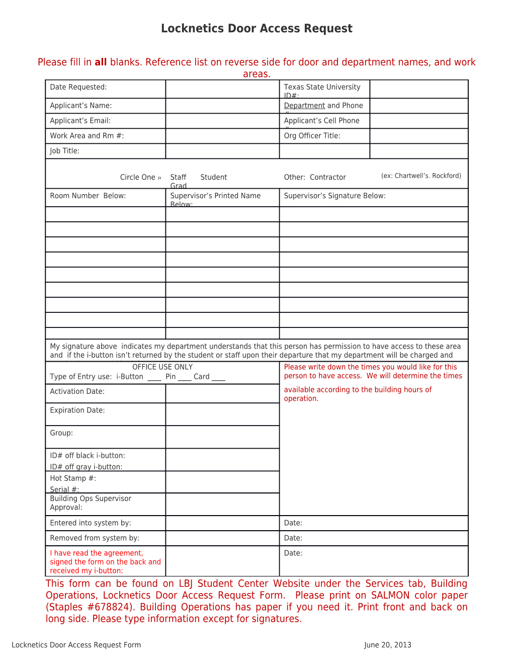 Locknetics Door Access Request