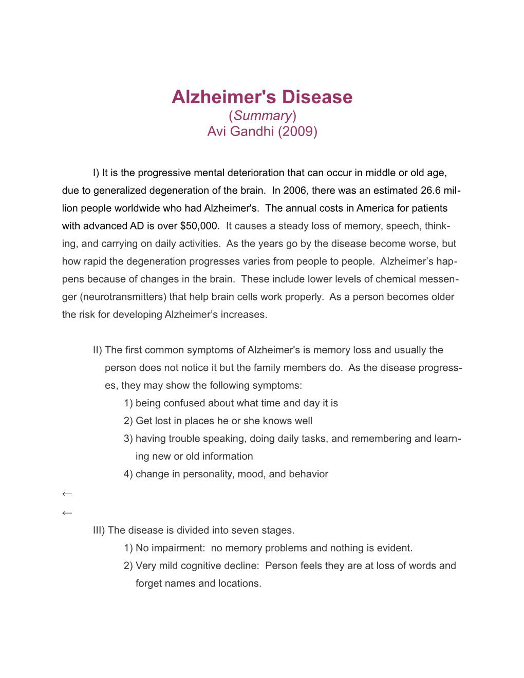 Alzheimer's Disease