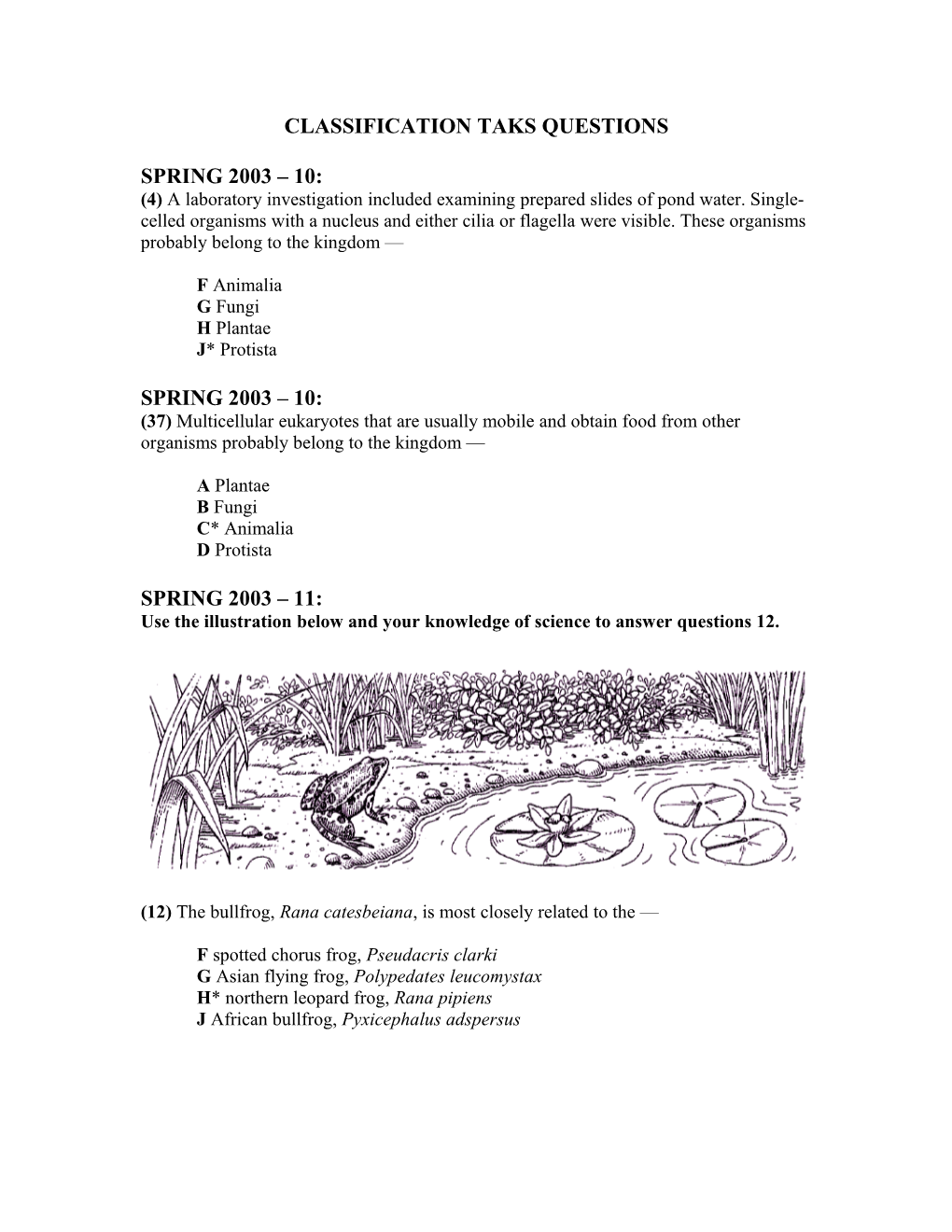 Classification Taks Questions