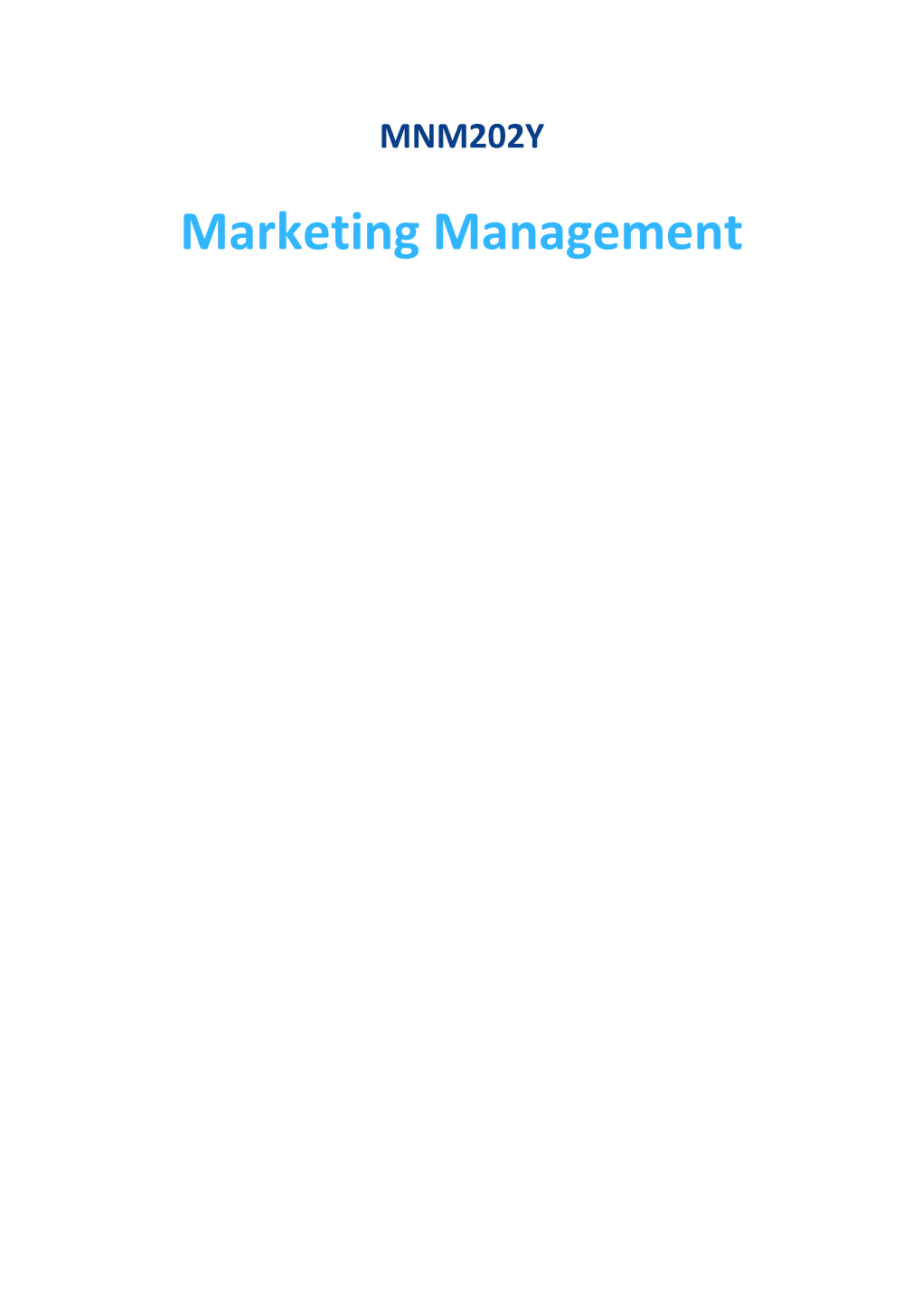 Marketing Management s1