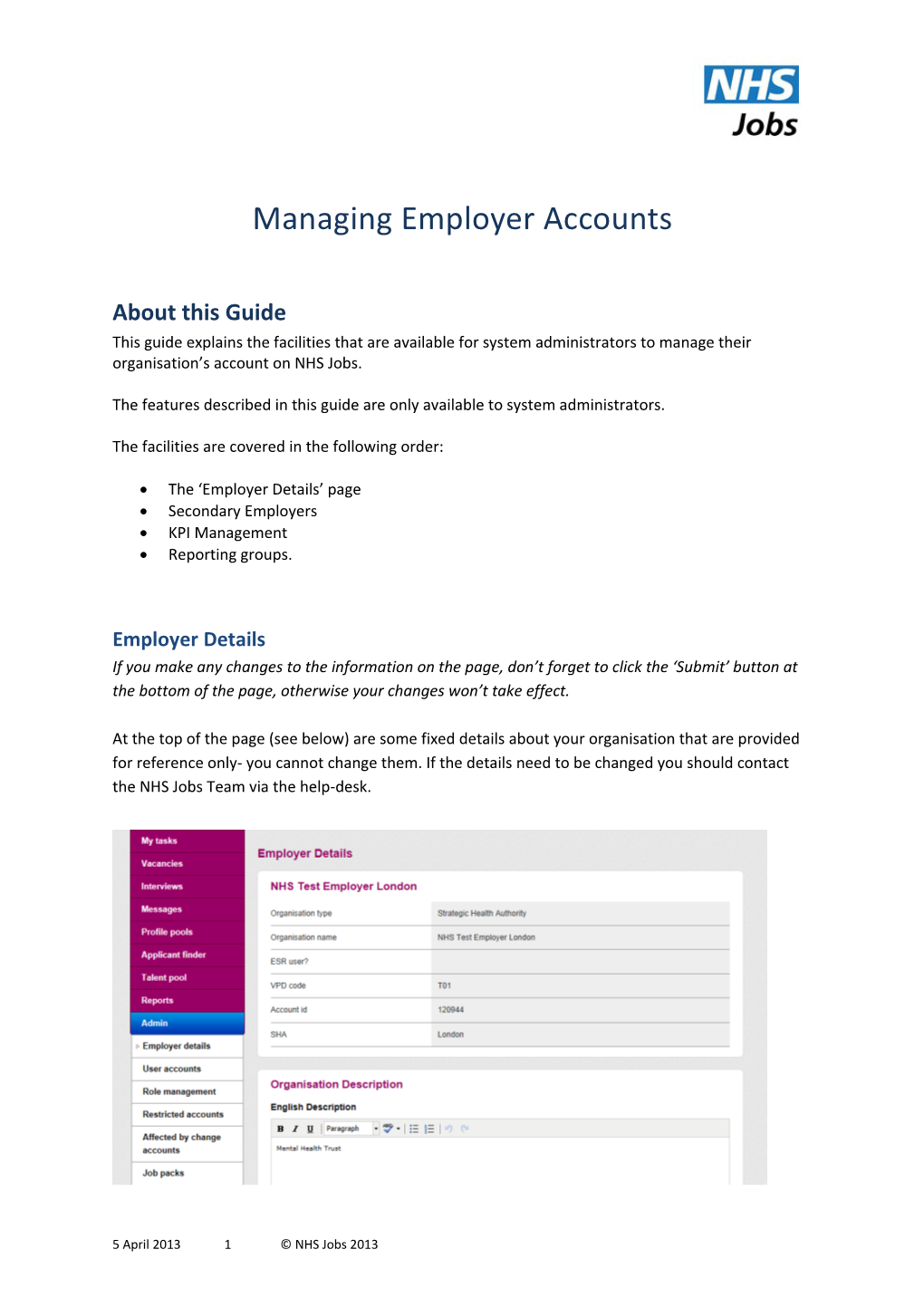 Managing Employer Accounts
