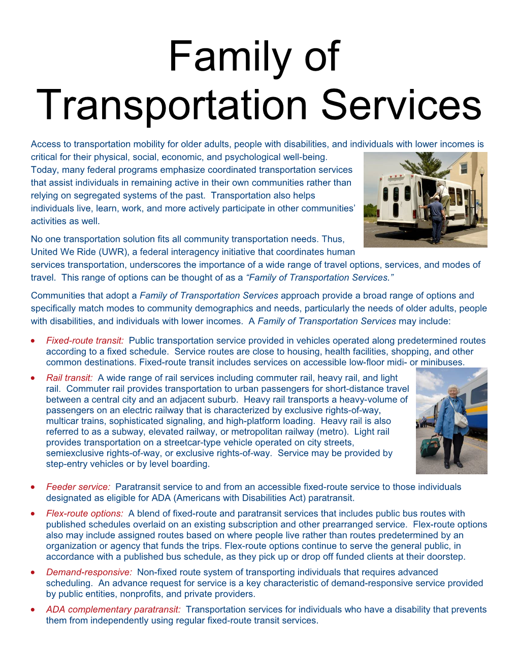 Family of Transportation Services