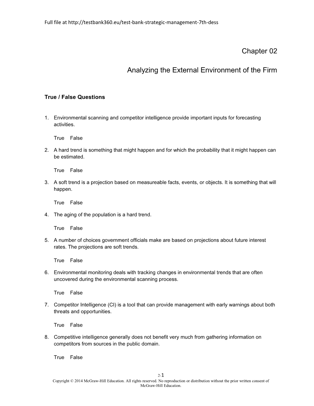 Analyzing the External Environment of the Firm