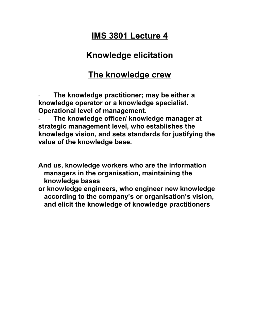 Knowledge Elicitation