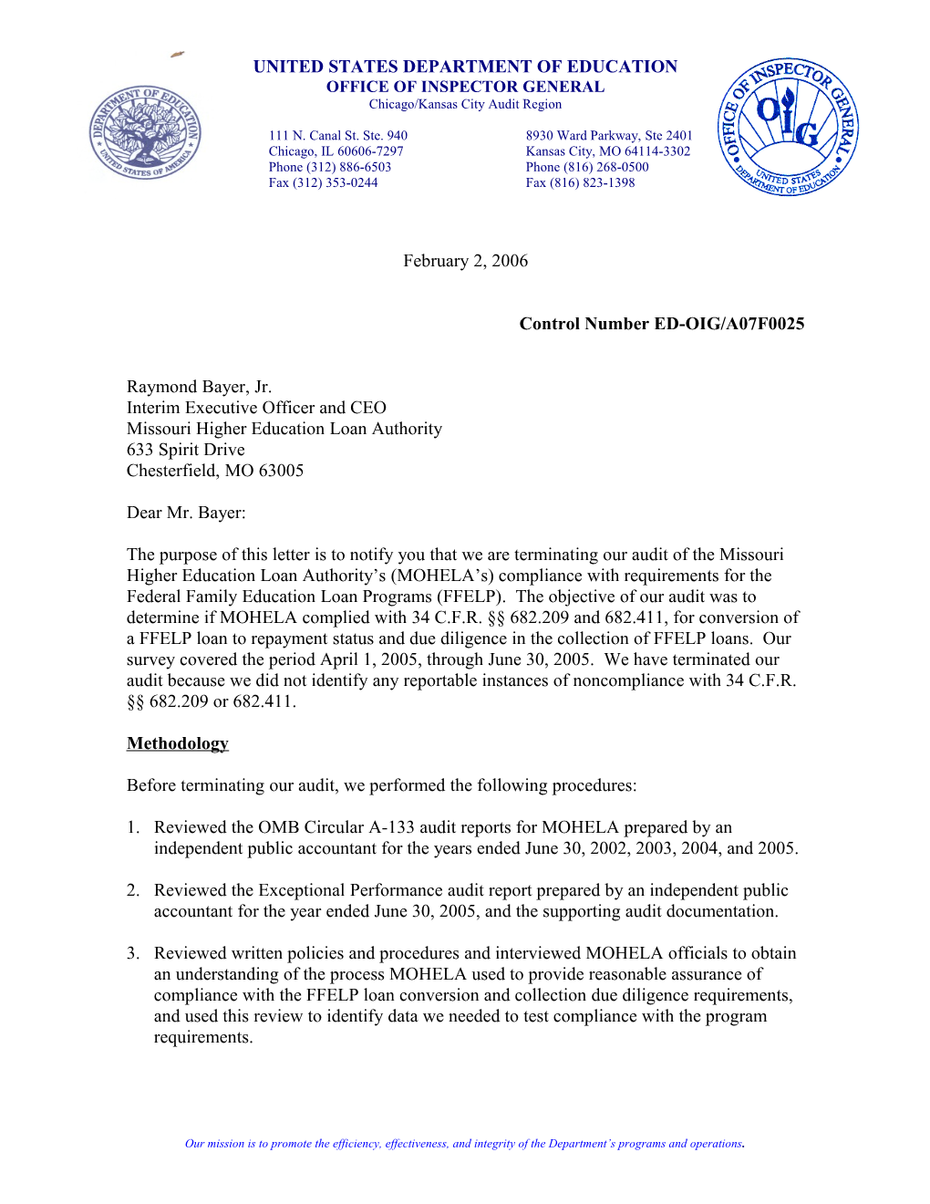 The Missouri Higher Education Loan Authority S (MOHELA S) Compliance with Requirements