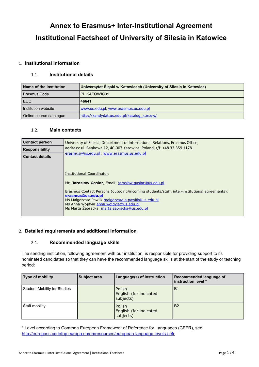 Annex to Erasmus+ Inter-Institutional Agreement