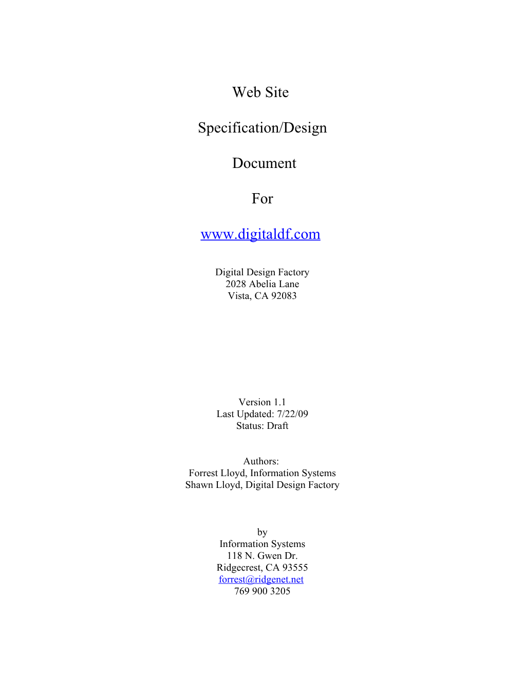 Specification/Design Document