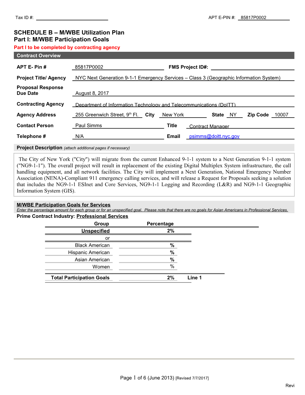 Attachment M - M/WBE Plan/Waiver