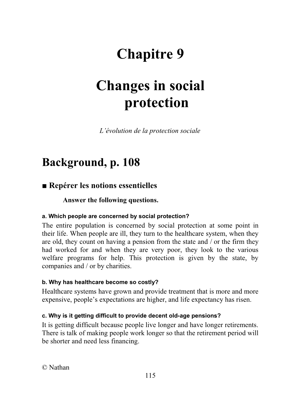 Changes in Socialprotection