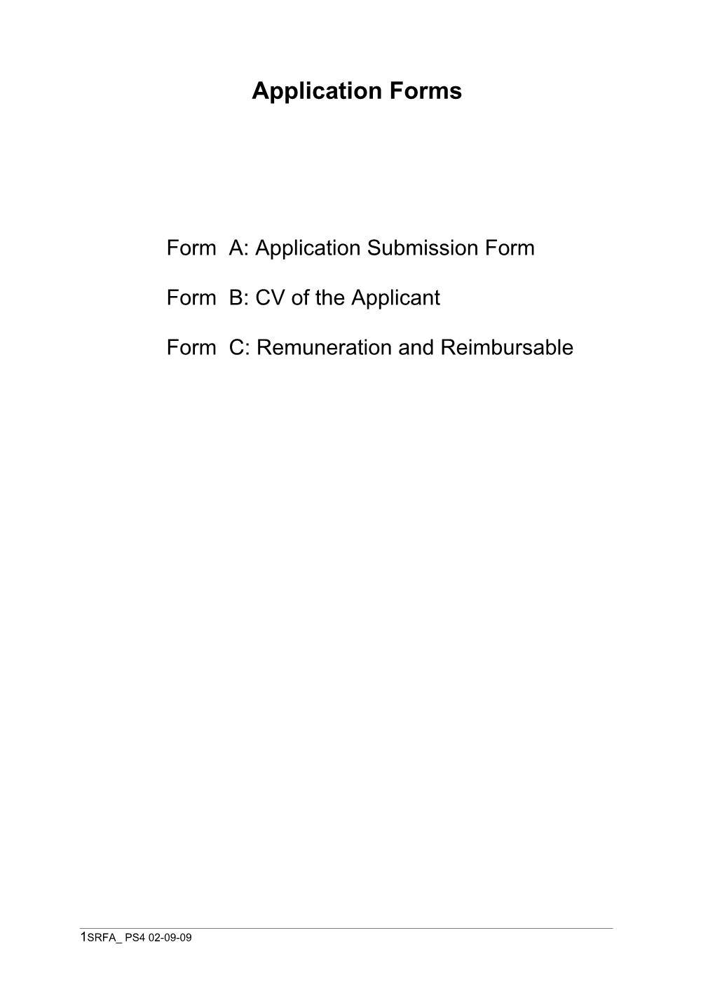 Application Forms