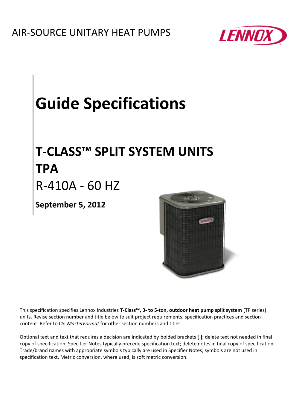 Air-Source Unitary Heat Pumps