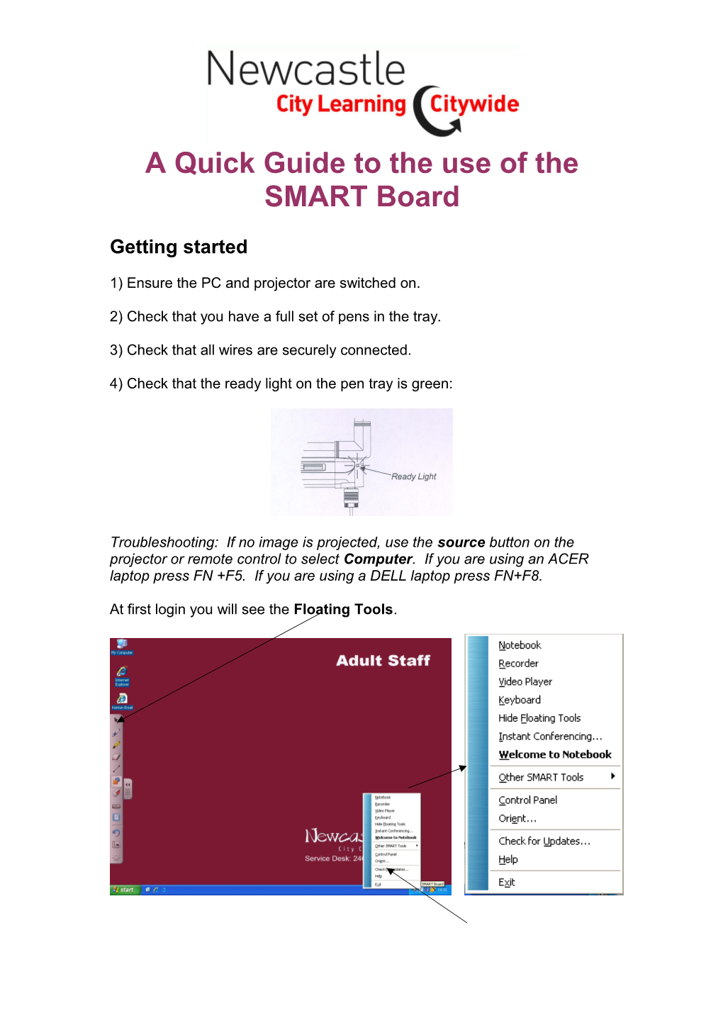 A Quick Guide to the Use of the SMART Board